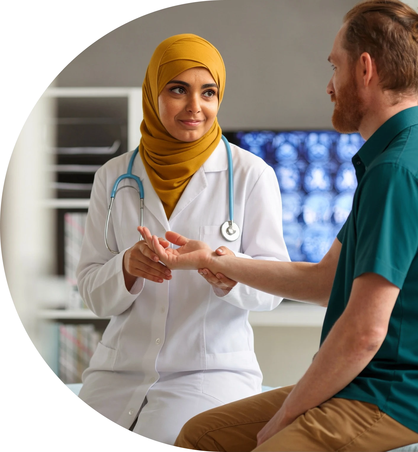 Doctor with patient