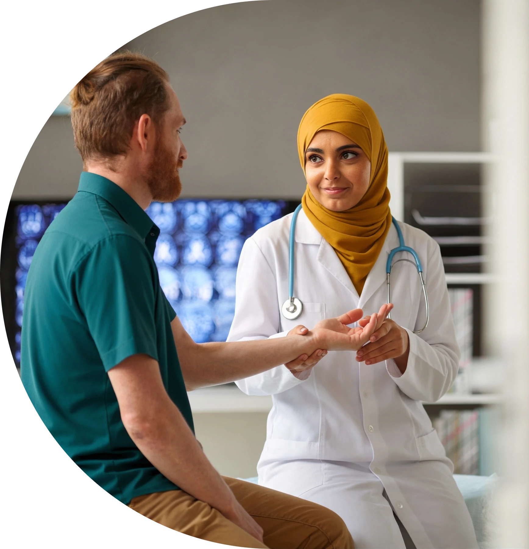 Doctor with patient